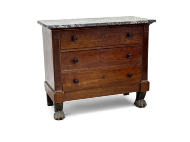 Diminutive French Empire Marble-Top Chest