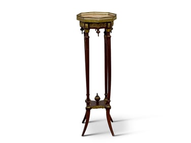 French Onyx Inset Mahogany Plant Stand