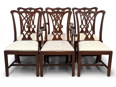 Six Henkel Harris Chippendale Dining Chairs