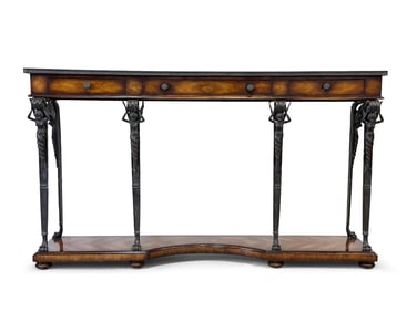 Attrib. Theodore Alexander Mahogany and Bronze Console