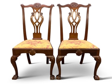 Pair of Philadelphia Chippendale Side Chairs