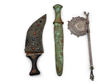 Tibetan Knives and Indian Silver Fan