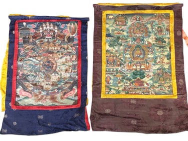 Two Tibetan Thangka Paintings