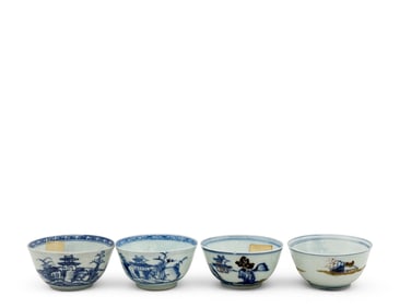 Four Chinese Export Canton Teacups
