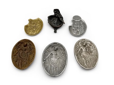 Six Cast Metal Naughty Trays