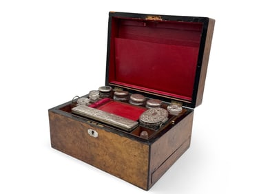 English Burl Wood Vanity Box