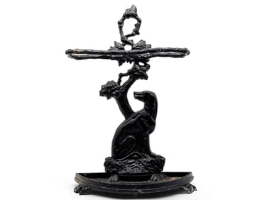 Colebrookdale-style Cast Iron Figural Umbrella Stand