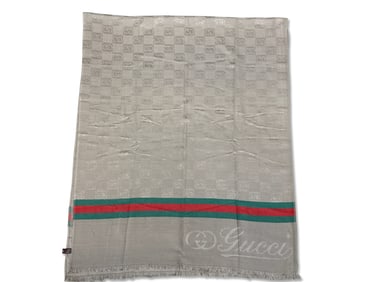 Gucci Wool Blend Monogram Scarf