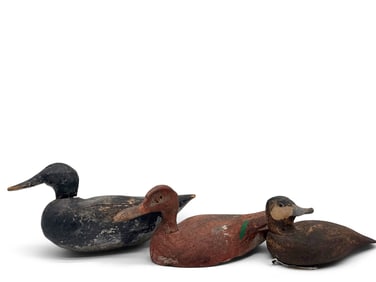 Three Carved and Painted Duck Decoys