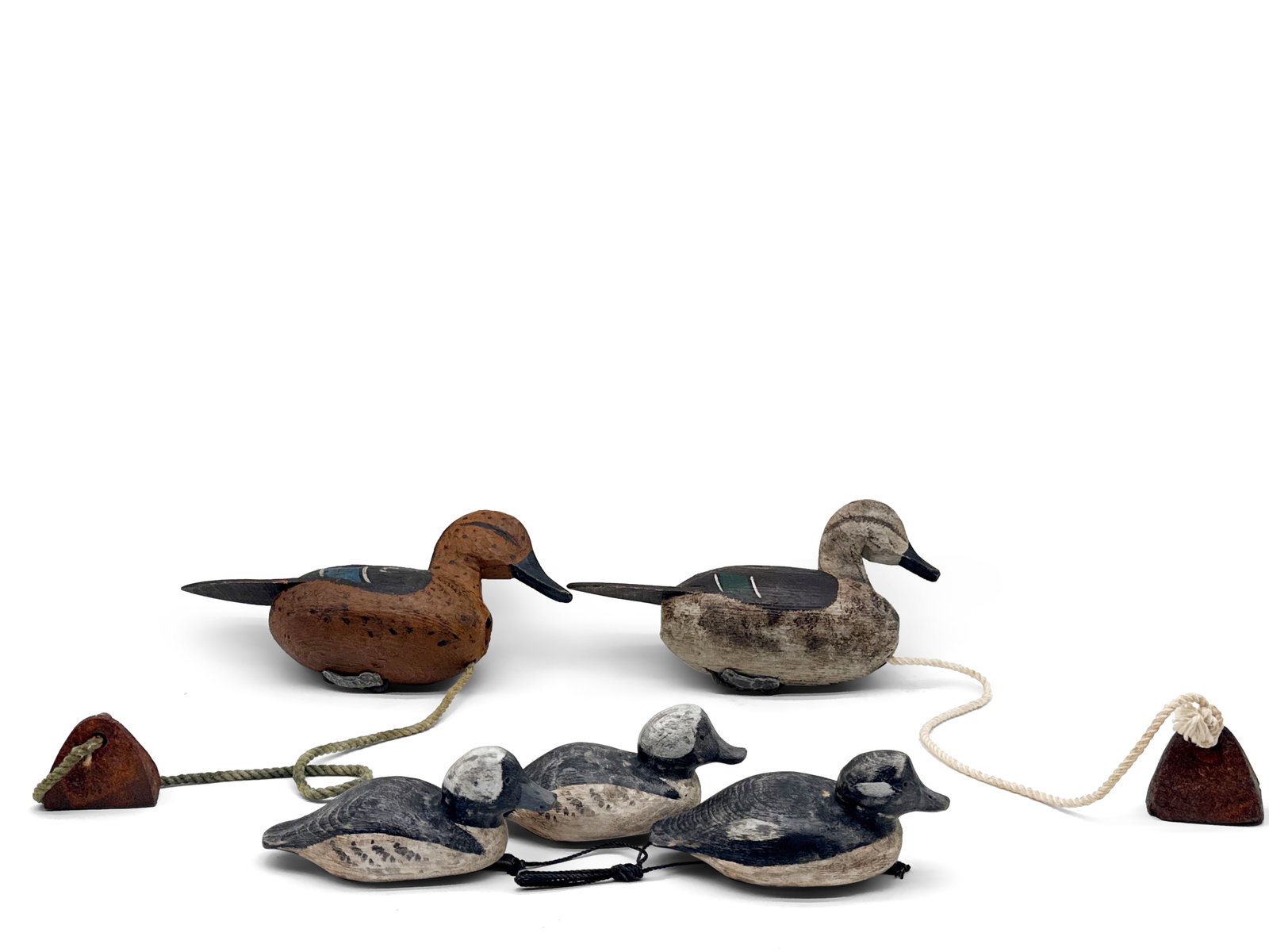 Five Carved Wood and Painted Duck Decoys (1 of 7)