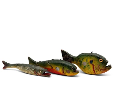 Three Carved and Painted Duluth Fish Decoys