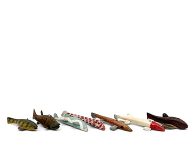 Seven Carved and Painted Fish Decoys