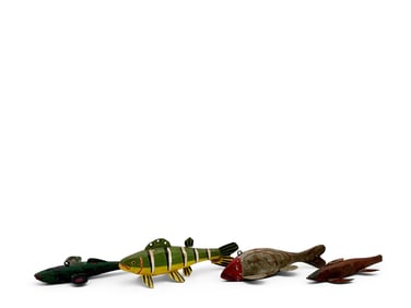 Four Carved and Painted Fish Decoys