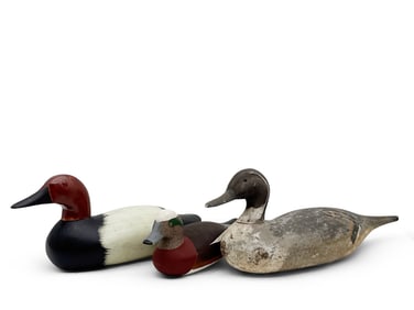 Three Carved and Painted Duck Decoys