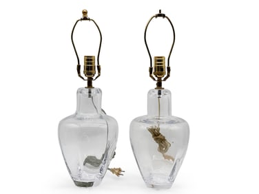 Two Simon Pearce Signed Table Lamps