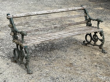 Snake and Dog Cast Iron Garden Bench