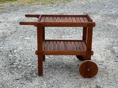 Teak Patio Bar Server Cart
