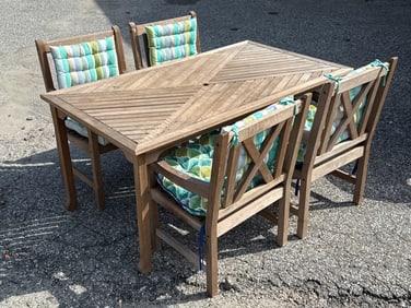 Five-Piece Teak Patio Dining Set