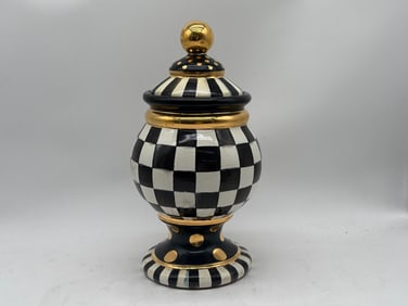 MacKenzie-Childs Courtly Check Globe Canister