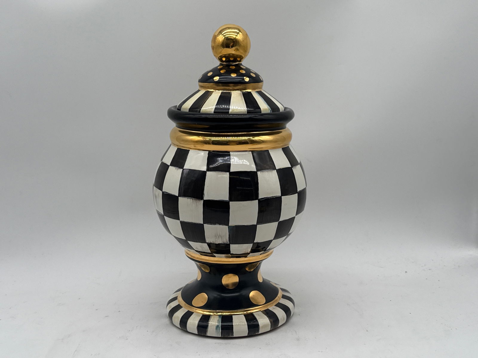 MacKenzie-Childs Courtly Check Globe Canister