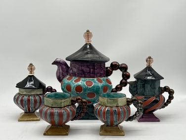 MacKenzie-Childs Hopscotch Tea Set