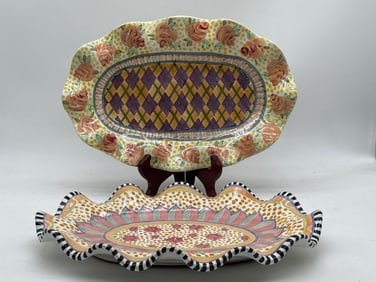 Two MacKenzie-Childs Art Pottery Platters