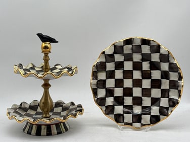 MacKenzie-Childs Courtly Check Plate and Stand