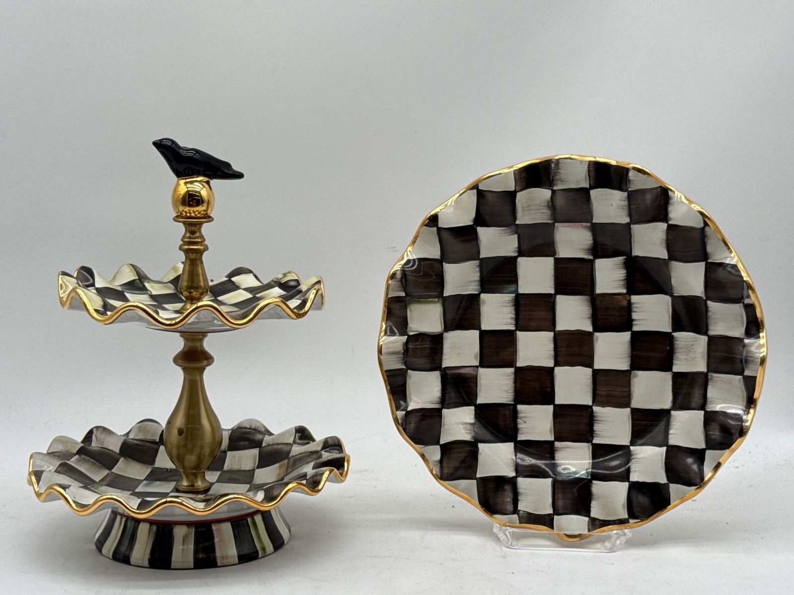 MacKenzie-Childs Courtly Check Plate and Stand (1 of 8)
