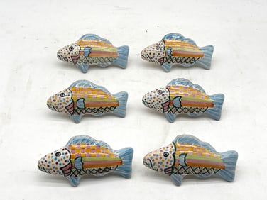 Six MacKenzie-Childs Fish Drawer Pulls