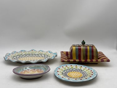Four Piece MacKenzie-Childs Ceramic Grouping