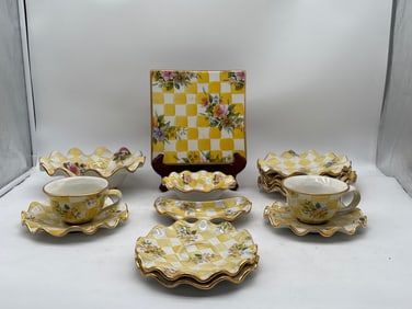 MacKenzie-Childs Lemon Curd Table Wares Grouping