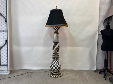MacKenzie-Childs Courtly Check Ceramic Floor Lamp