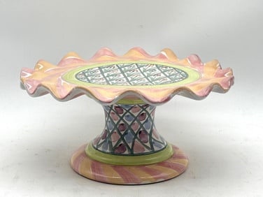 MacKenzie-Childs Bearded Iris Cake Stand