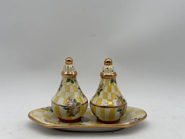 MacKenzie-Childs Yellow Curd Salt Pepper Shakers