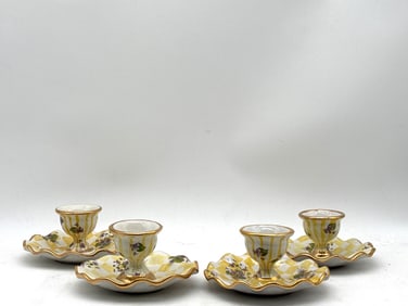 Four MacKenzie-Childs Lemon Curd Egg Cups
