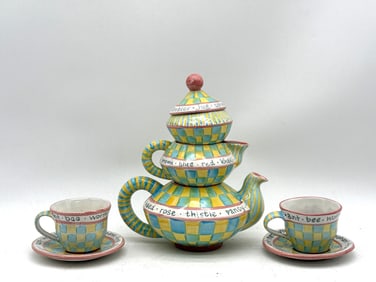 MacKenzie-Childs Stacked Tea Set
