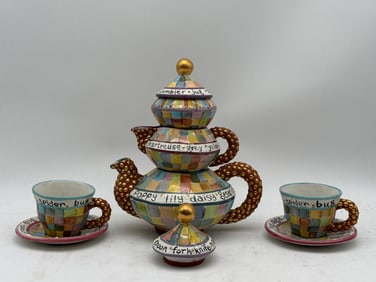 Rare MacKenzie-Childs Piccadilly Tea Set