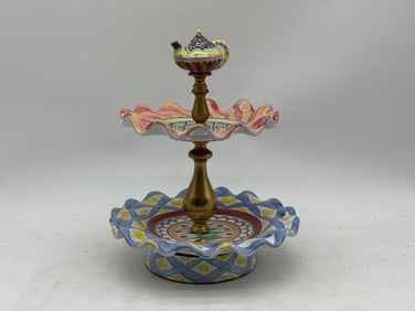 MacKenzie-Childs Two-Tiered Sweet Stand