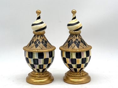 Two MacKenzie-Childs Painted Finials