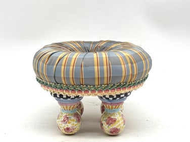 MacKenzie-Childs Plaid Miniature Tuffet