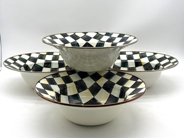 Four MacKenzie-Childs Courtly Check Bowls