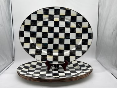 Six MacKenzie-Childs Courtly Check Platters
