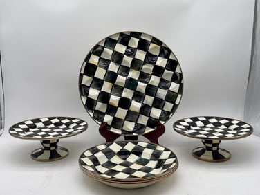 Seven MacKenzie-Childs Courtly Check Serving Articles