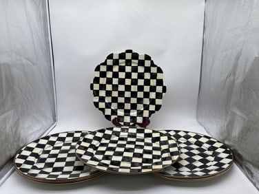 Eight MacKenzie-Childs Courtly Check Platters