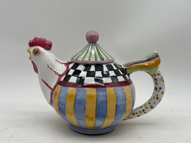 MacKenzie-Childs Ceramic Rooster Teapot