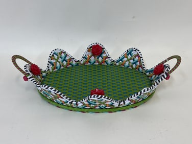 MacKenzie-Childs Greenhouse Resin Wicker Serving Tray
