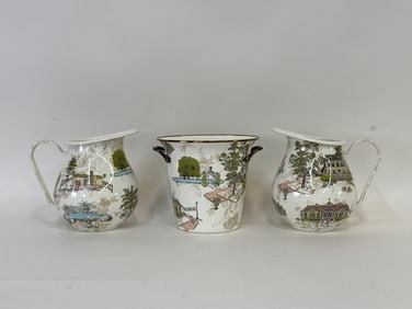 MacKenzie-Childs Aurora Pitchers and Ice Bucket