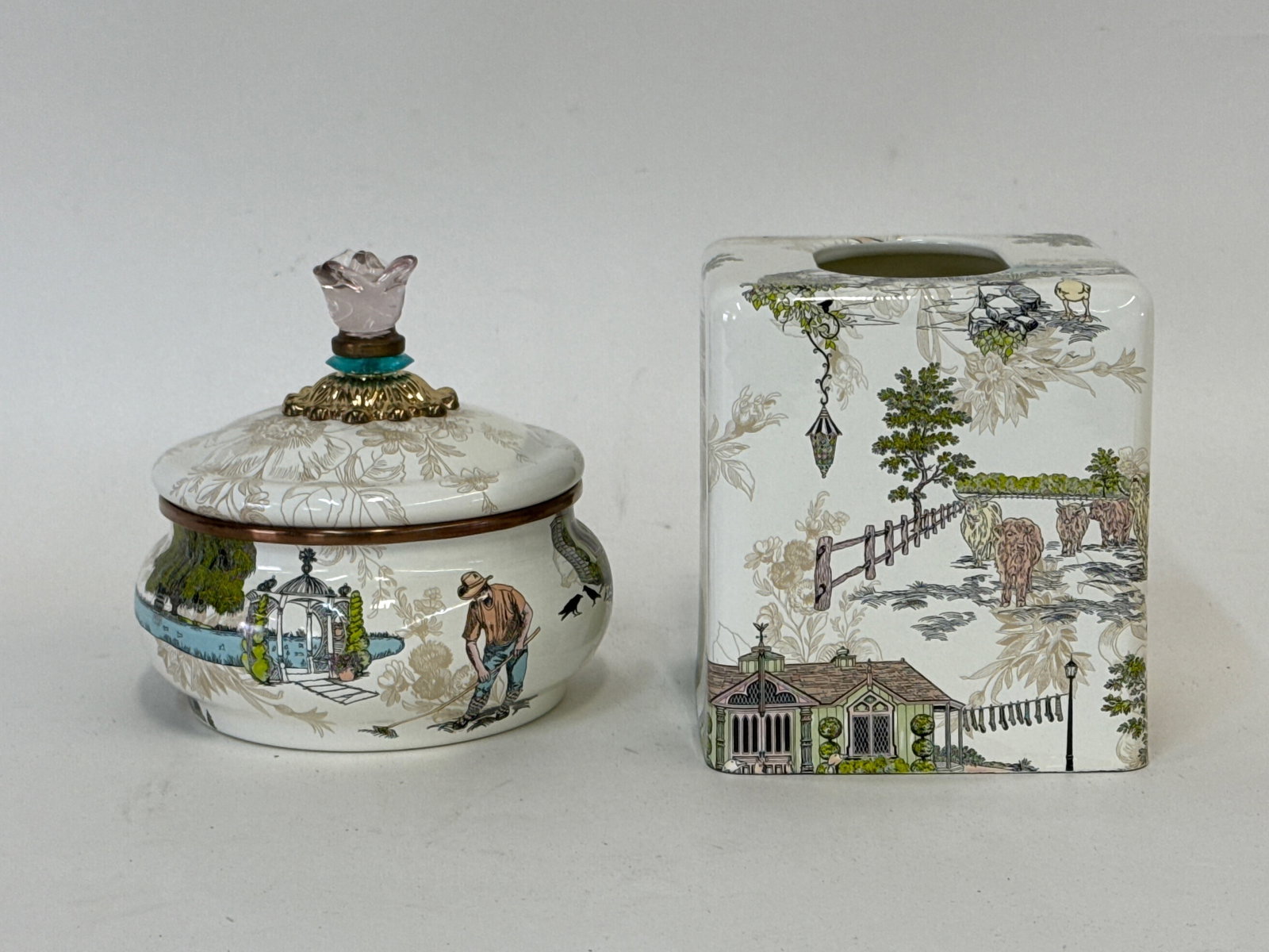 MacKenzie-Childs Aurora Tissue Box Cover and Canister (1 of 3)