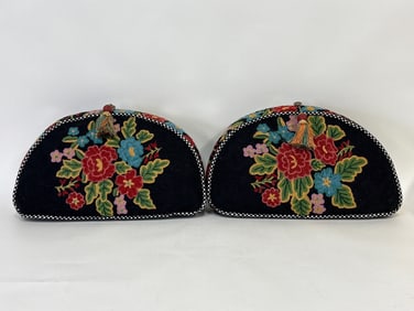 Two MacKenzie-Childs Embroidered Throw Pillows