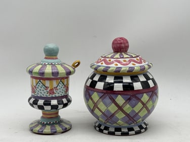 MacKenzie-Childs Ceramic Canister and Honey Pot